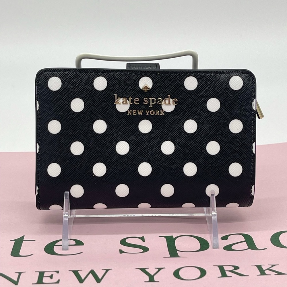 Kate Spade Medium Compact Bifold Wallet Black Multi